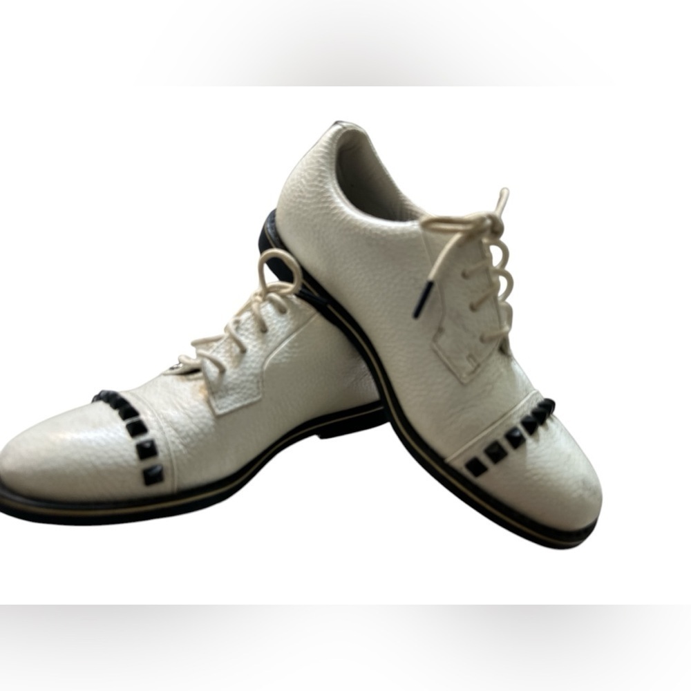 G/Fore Stud Cap Toe White Leather Ladies Golf Shoe